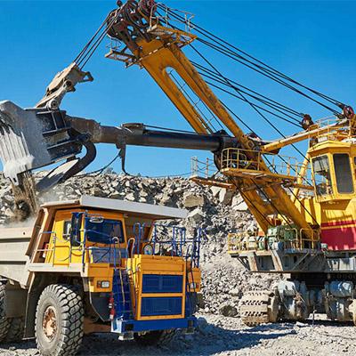 vehicles in a mine working